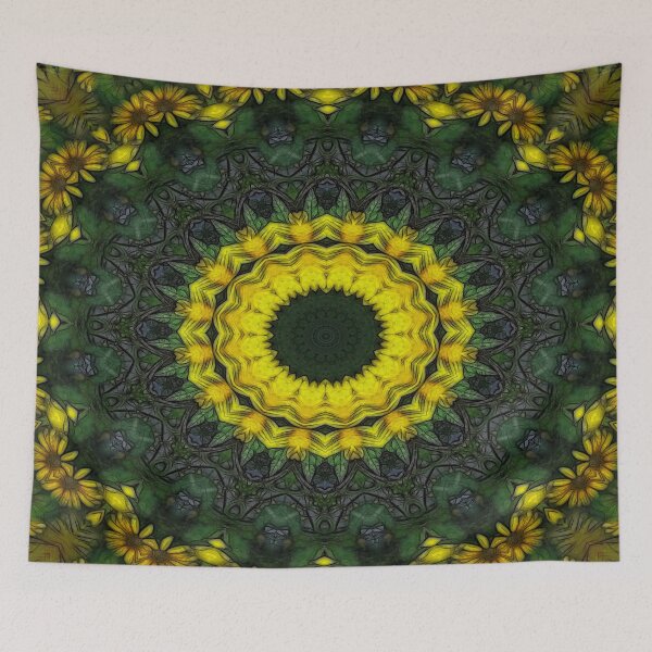Item preview, Large Yellow Wildflower Kaleidoscope Art 8 designed and sold by TravelPhotoArt.