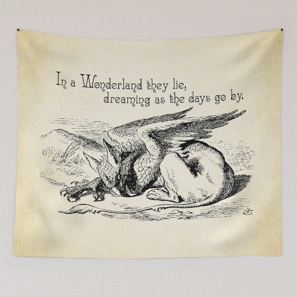 Item preview, Alice in Wonderland Quote - In Wonderland they Lie - Griffon Quote - 0156 designed and sold by ContrastStudios.