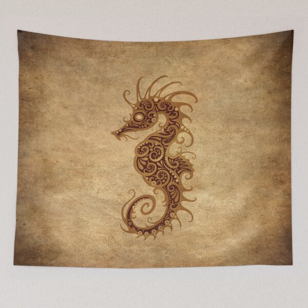 Item preview, Aged Vintage Intricate Tribal Seahorse Design designed and sold by JeffBartels.