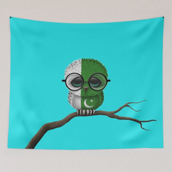 Item preview, Nerdy Pakistani Baby Owl on a Branch designed and sold by JeffBartels.