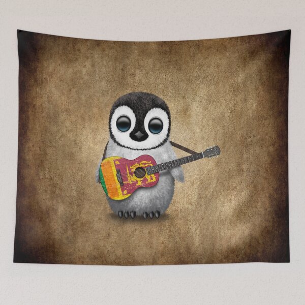 Item preview, Baby Penguin Playing Sri Lanka Flag Guitar designed and sold by JeffBartels.