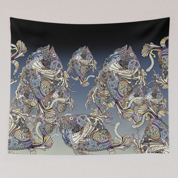 Item preview, Dragon Fish Pattern designed and sold by wontondoodles.