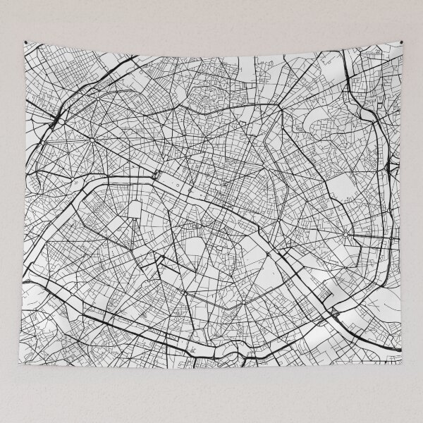 Item preview, Paris Map, France - Black and White designed and sold by MainStreetMaps.