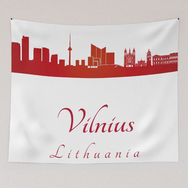 Item preview, Vilnius skyline in red designed and sold by paulrommer.