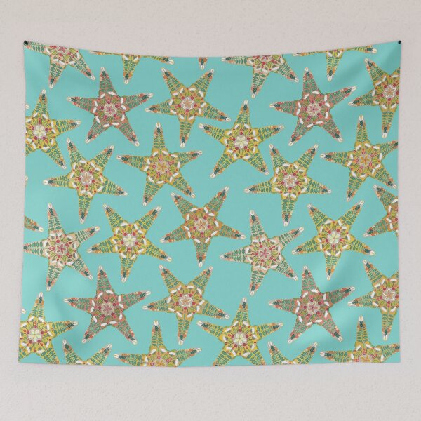 Item preview, starfish flowers blue designed and sold by scrummy.