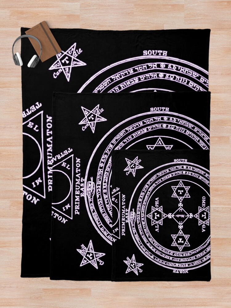 Alternate view of Magical Circle of King Solomon INVERTED Throw Blanket