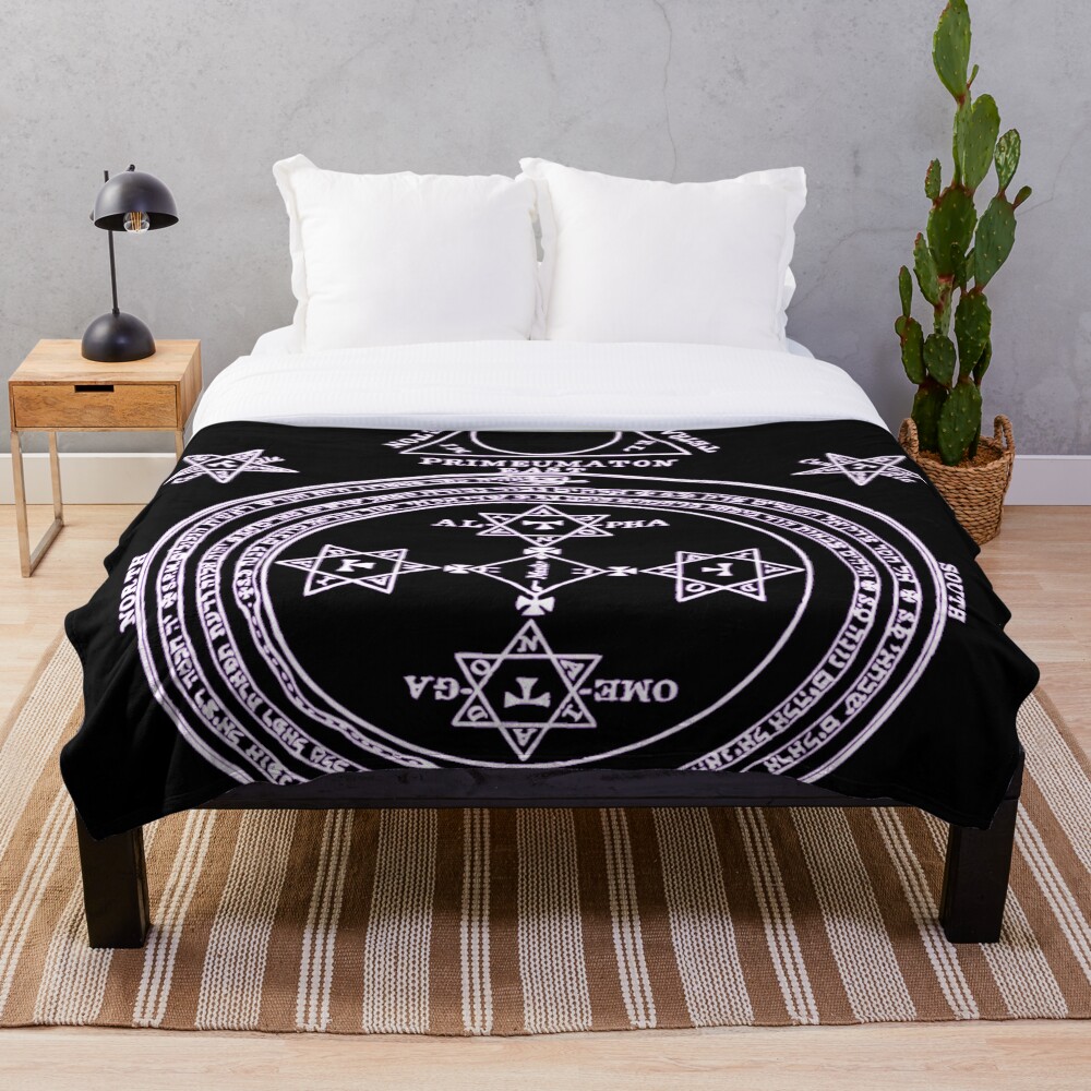 Magical Circle of King Solomon INVERTED Throw Blanket