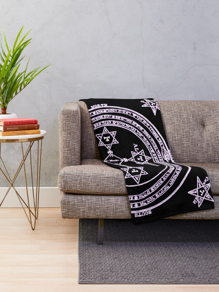 Alternate view of Magical Circle of King Solomon INVERTED Throw Blanket