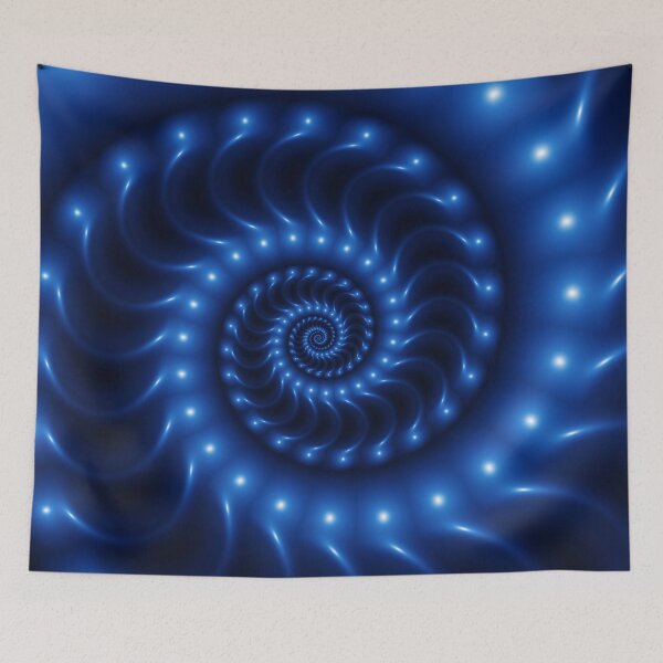 Item preview, Glossy Blue Spiral Fractal  designed and sold by Kitty Bitty.