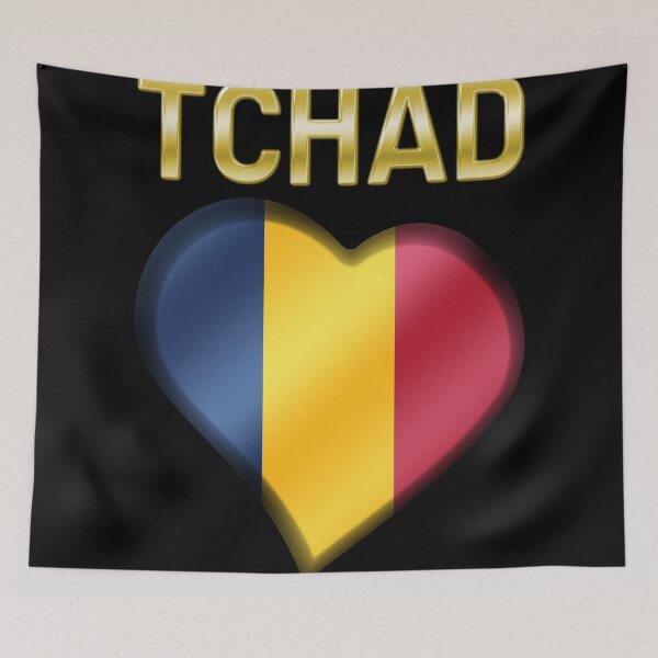 Item preview, Tchad - Chadian Flag Heart & Text - Metallic designed and sold by Graphix.