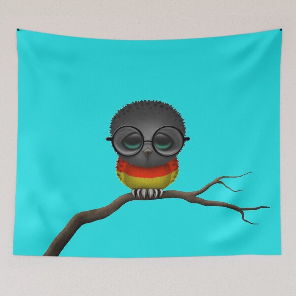 Item preview, Nerdy German Baby Owl on a Branch designed and sold by JeffBartels.