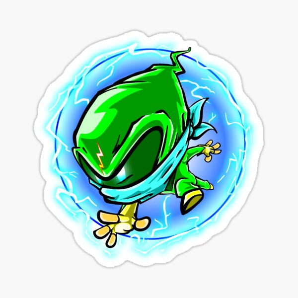 Lil electric green ninja Sticker