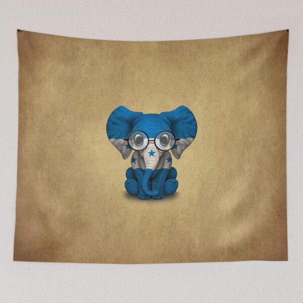 Item preview, Baby Elephant with Glasses and Honduras Flag designed and sold by JeffBartels.