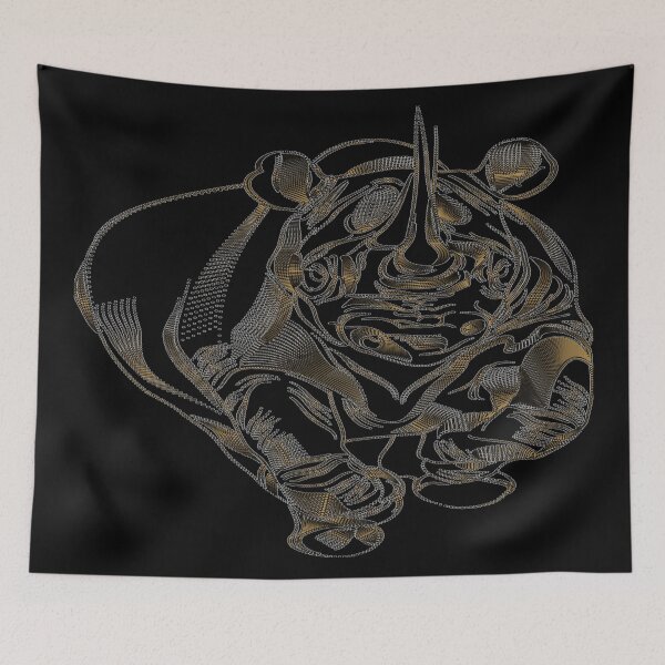Item preview, Art Deco The Dreamer`s Rhino Geometric Retro Vintage designed and sold by 108dragons.