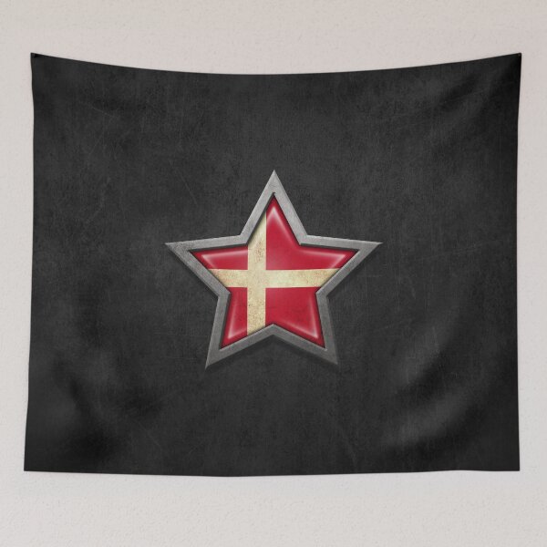 Item preview, Danish Flag Inside of an Aged and Scratched Star designed and sold by JeffBartels.