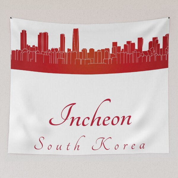 Item preview, Incheon skyline in red designed and sold by paulrommer.
