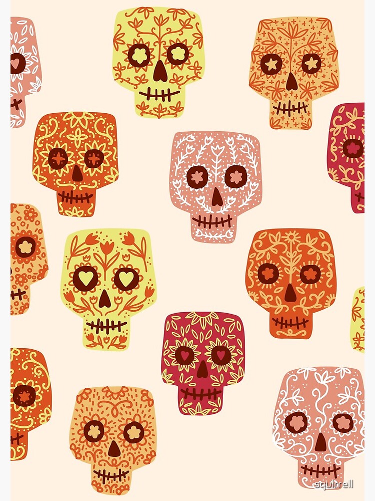 Dia de los Muertos Mexican Decorated Sugar Skull Art by squirrell