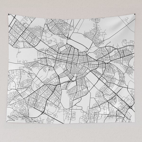 Item preview, Sofia Map, Bulgaria - Black and White designed and sold by MainStreetMaps.