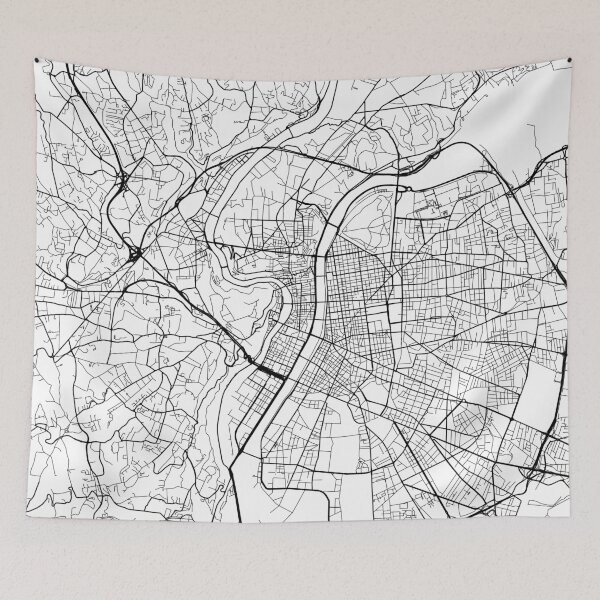 Item preview, Lyon Map, France - Black and White designed and sold by MainStreetMaps.