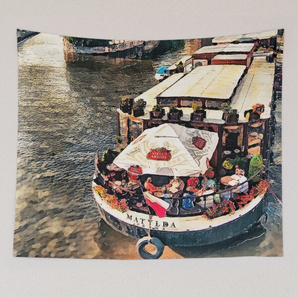 Item preview, Prague Vltava river cruise watercolor designed and sold by JBJart.