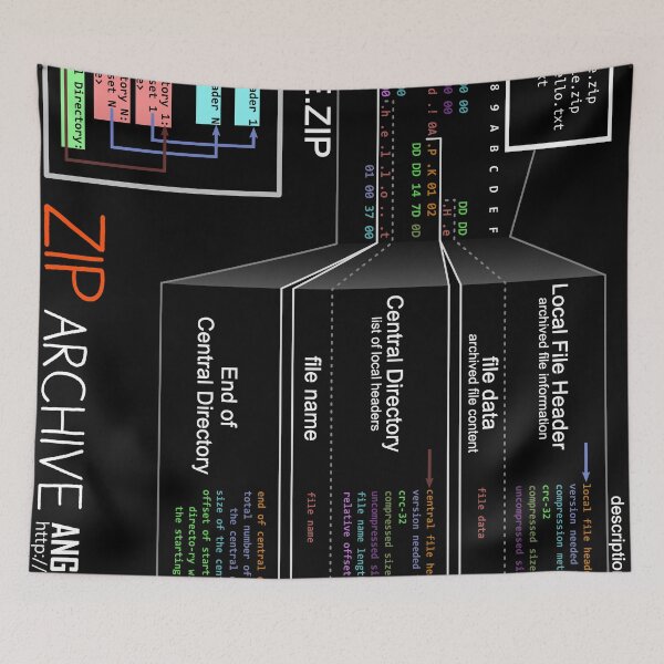Item preview, a mini ZIP (white text) designed and sold by Ange Albertini.