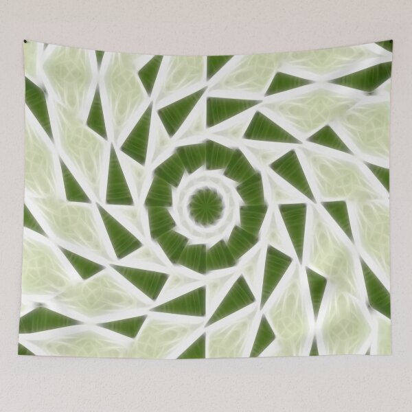 Item preview, Green White Kaleidoscope Art 3 designed and sold by TravelPhotoArt.