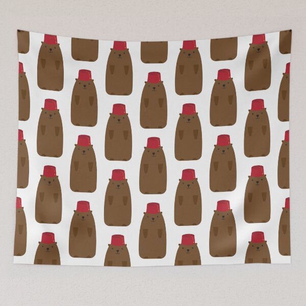 Item preview, Groundhog in a Fez pattern designed and sold by tinyflyinggoats.