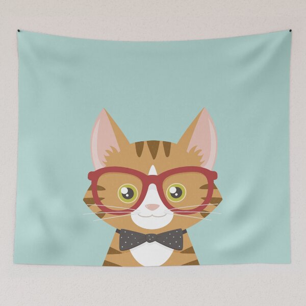 Item preview, Orange Tabby Hipster Cat designed and sold by LisaMarieArt & Illustration.