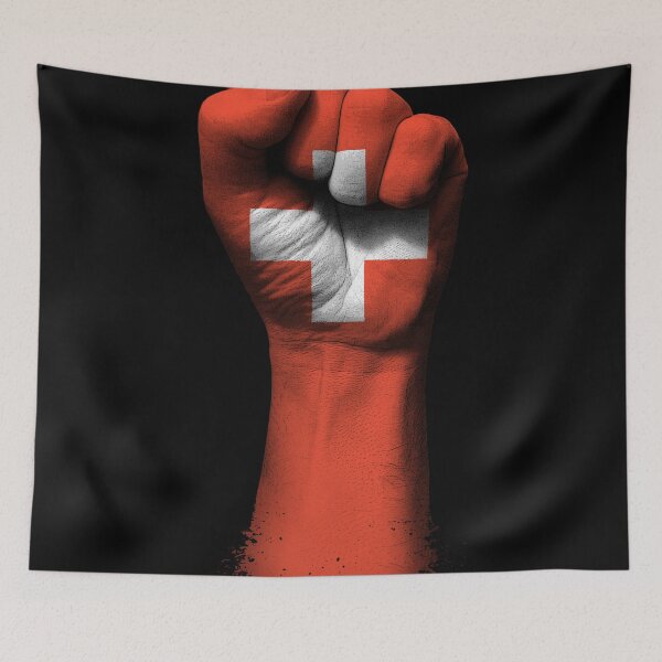 Item preview, Flag of Switzerland on a Raised Clenched Fist  designed and sold by JeffBartels.
