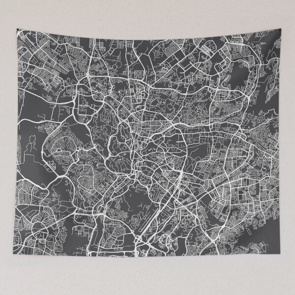 Item preview, Kuala Lumpur Map, Malaysia - Gray designed and sold by MainStreetMaps.