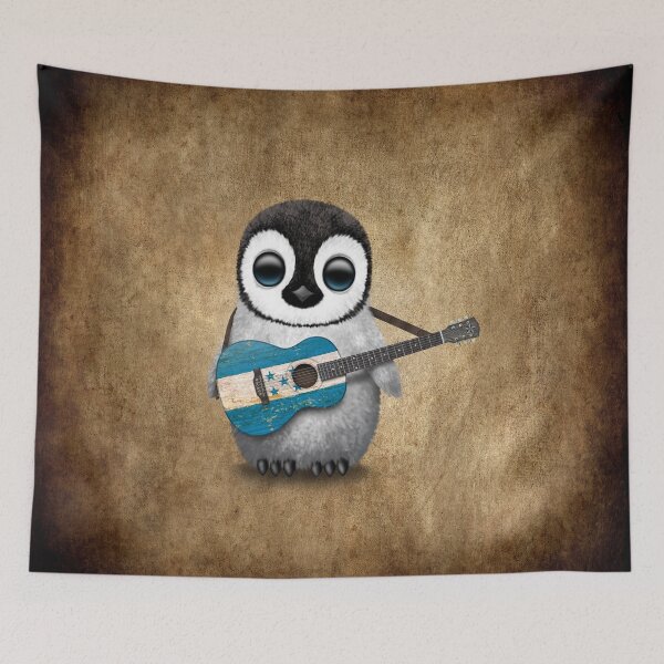 Item preview, Baby Penguin Playing Honduran Flag Guitar designed and sold by JeffBartels.