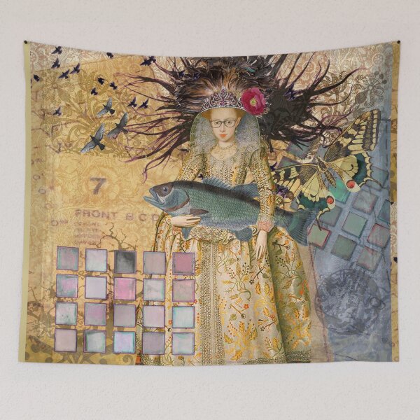 Item preview, Whimsical Pisces Woman Renaissance fishing Gothic designed and sold by antiqueart.