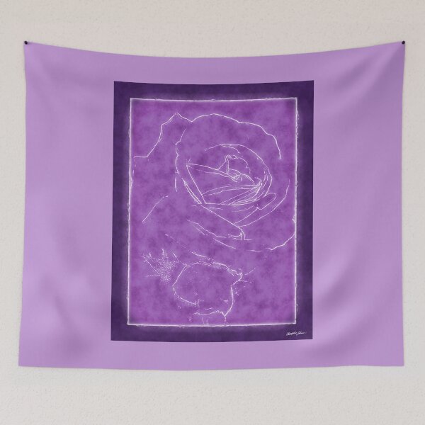Item preview, Pink Roses in Anzures 2 Outlined Purple designed and sold by TravelPhotoArt.