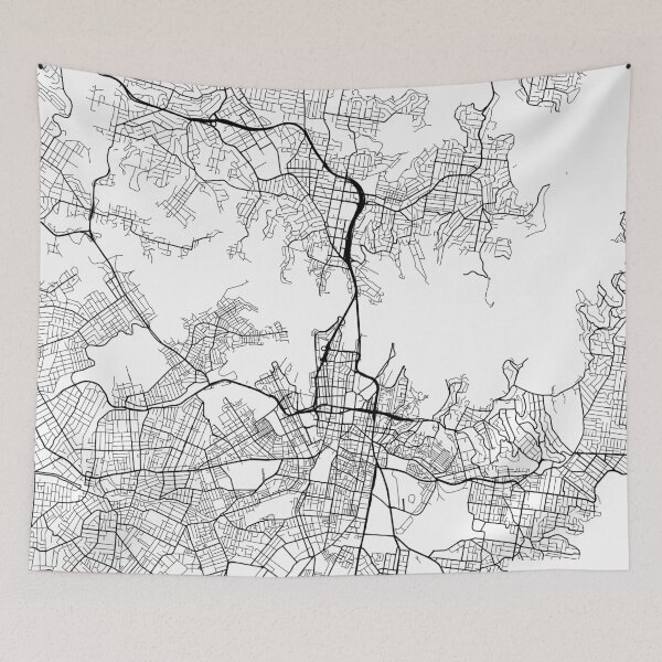 Item preview, Sydney Map, Australia - Black and White designed and sold by MainStreetMaps.