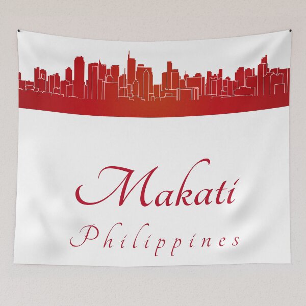 Item preview, Makati skyline in red designed and sold by paulrommer.