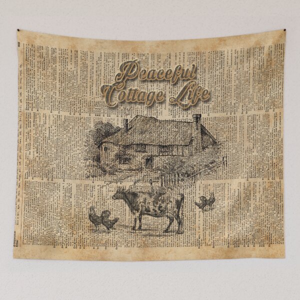Item preview, Peaceful Cottage Life Vintage Dictionary Art designed and sold by DictionaryArt.