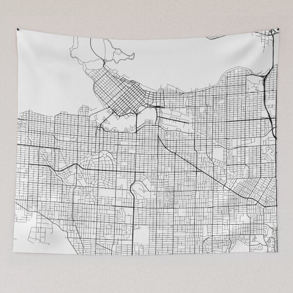 Item preview, Vancouver Map, Canada - Black and White designed and sold by MainStreetMaps.