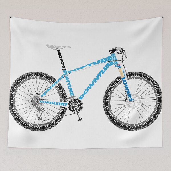 Item preview, Typographical Anatomy of a Mountain Bike designed and sold by jarodface.