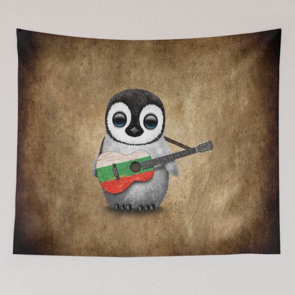 Item preview, Baby Penguin Playing Bulgarian Flag Guitar designed and sold by JeffBartels.