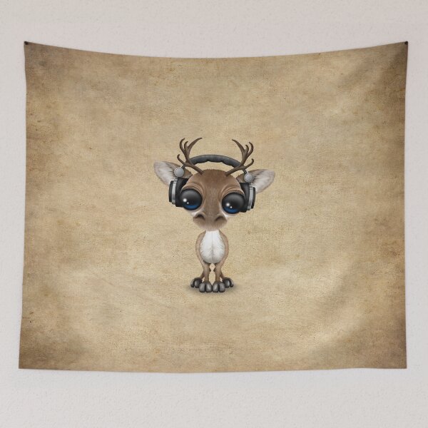 Item preview, Cute Musical Reindeer Dj Wearing Headphones designed and sold by JeffBartels.