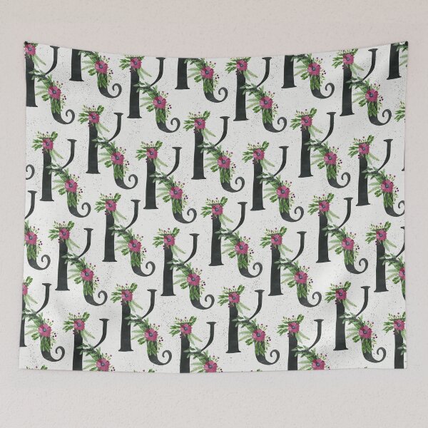 Item preview, Monogram K with Floral Wreath designed and sold by helga-wigandt.