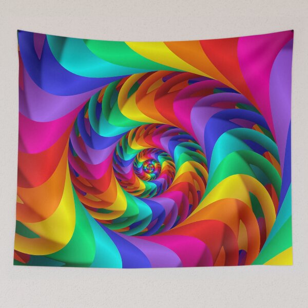 Item preview, Pointy Rainbow Fractal Spiral designed and sold by Kitty Bitty.