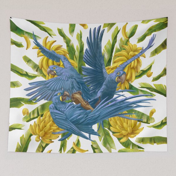 Item preview, Hyacinth Macaws and Bananas Stravaganza designed and sold by Iker Paz Studio.