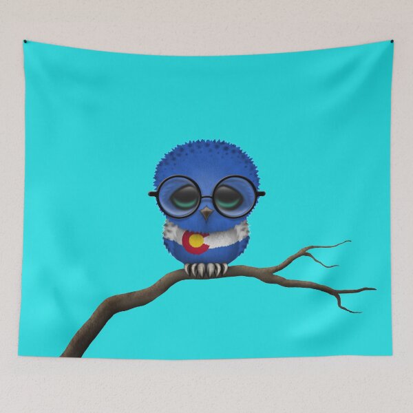 Item preview, Nerdy Colorado Baby Owl on a Branch designed and sold by JeffBartels.