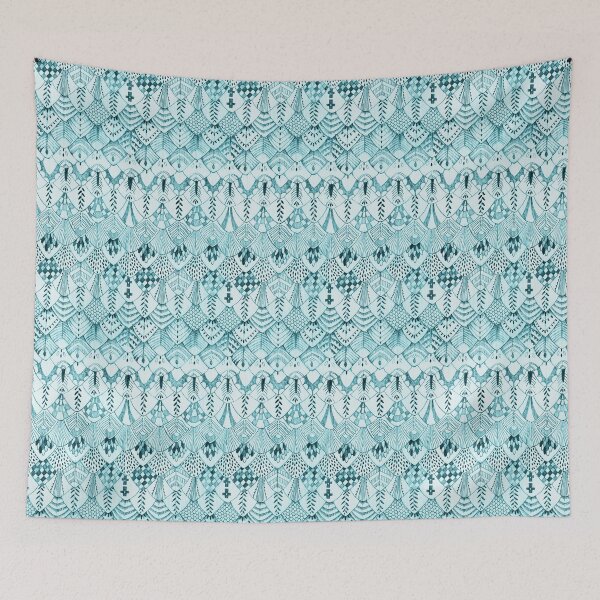 Item preview, Owl Feathers in Teal designed and sold by ThistleandFox.
