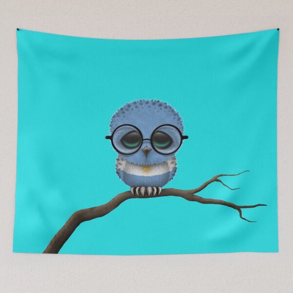 Item preview, Nerdy Argentinian Baby Owl on a Branch designed and sold by JeffBartels.