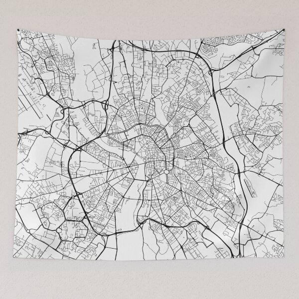 Item preview, Toulouse Map, France - Black and White designed and sold by MainStreetMaps.