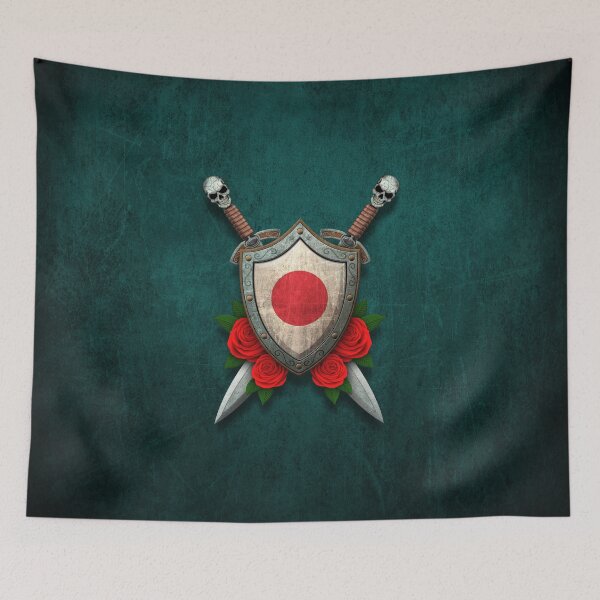 Item preview, Japanese Flag on a Worn Shield and Crossed Swords designed and sold by JeffBartels.