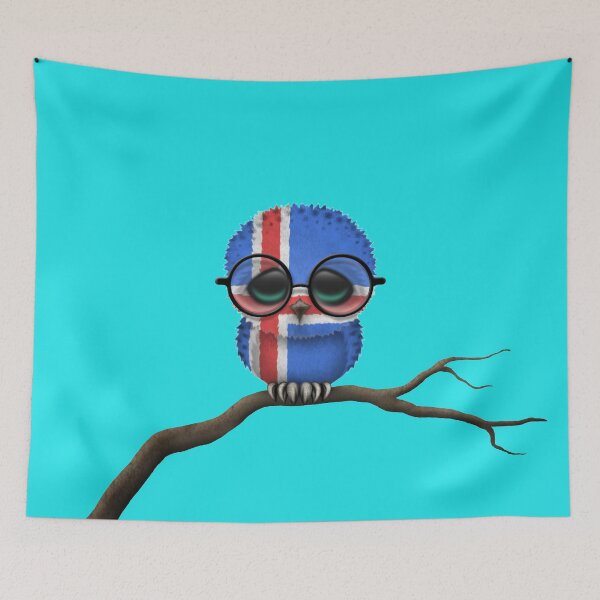 Item preview, Nerdy Icelandic Baby Owl on a Branch designed and sold by JeffBartels.
