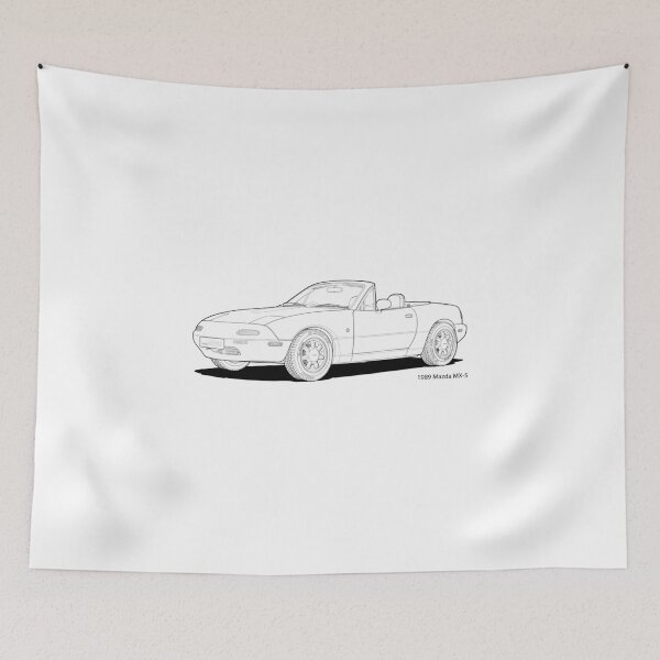 Item preview, Mazda MX-5 MK1 Line Illustration designed and sold by DigitalCel.